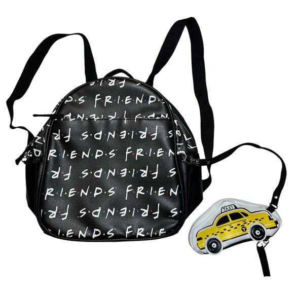 FRIENDS TV Show Backpack 10.5" Mini Bag Black Faux Leather with Coin Purse - Picture 1 of 7